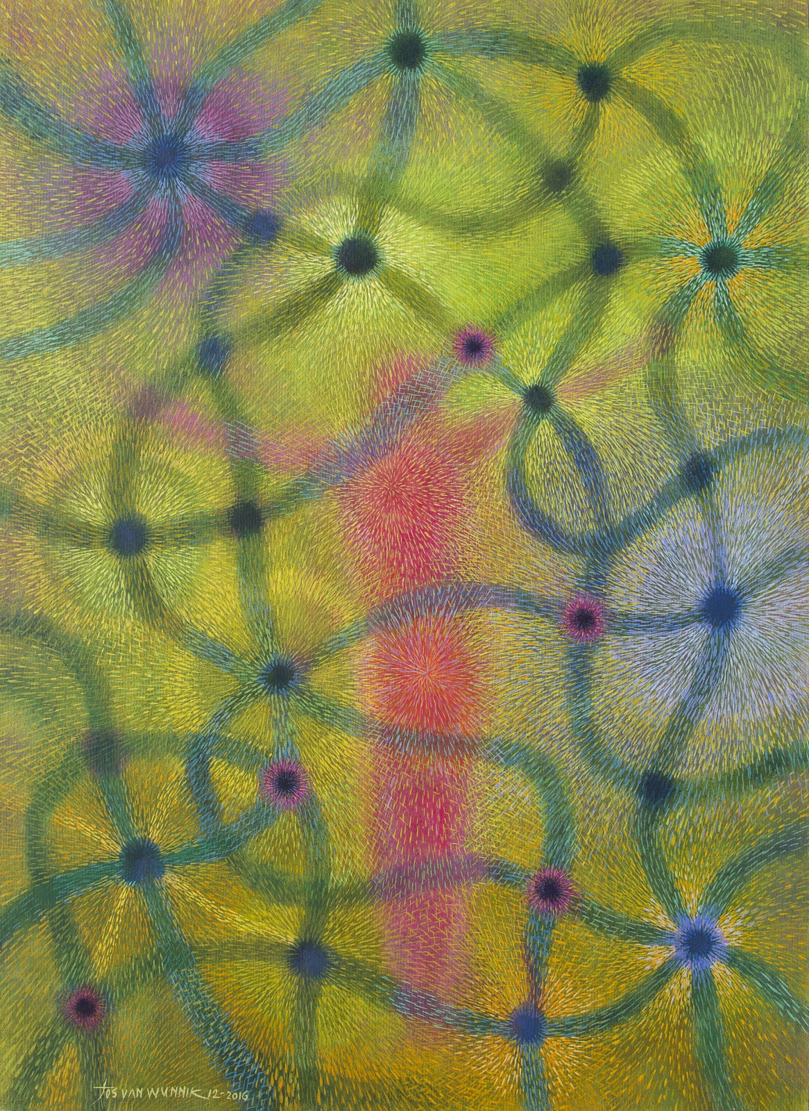 Stromen, stralen 2/aquarel, caseinetempera op papier/54,5x40/1-2